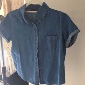 Brandy Melville button down denim top